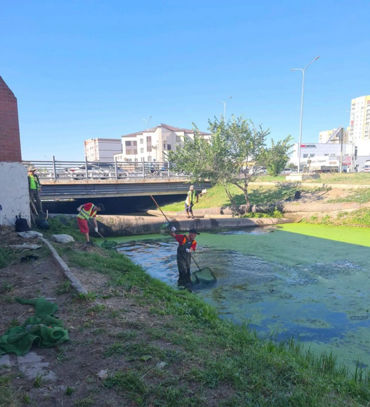 Продолжаются работы по сбору мусора и очистке водной глади в Нур-Султане
