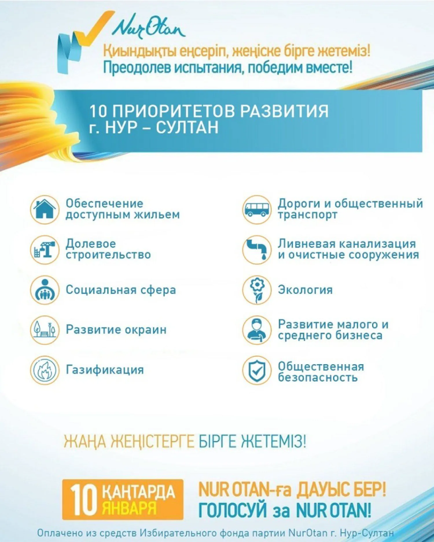 Программа партии «Nur Otan»: Главные приоритеты в развитии столицы