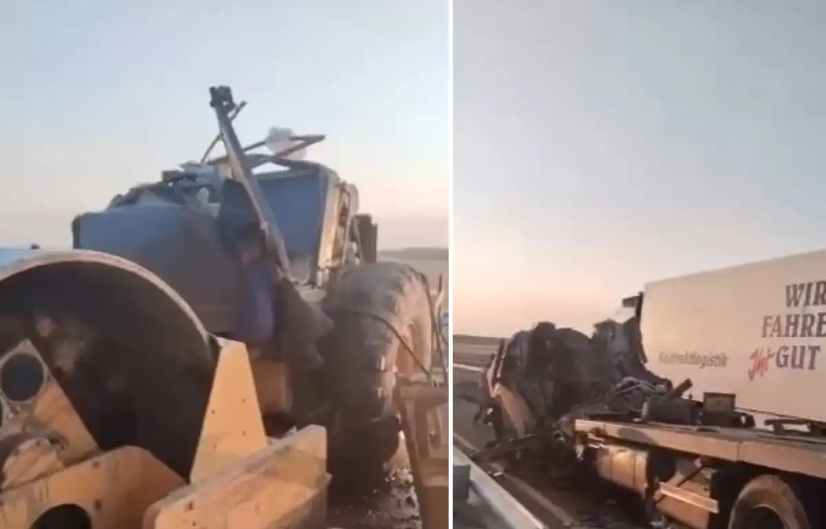 Дорожный каток убил водителя грузовика в Карагандинской области – ВИДЕО