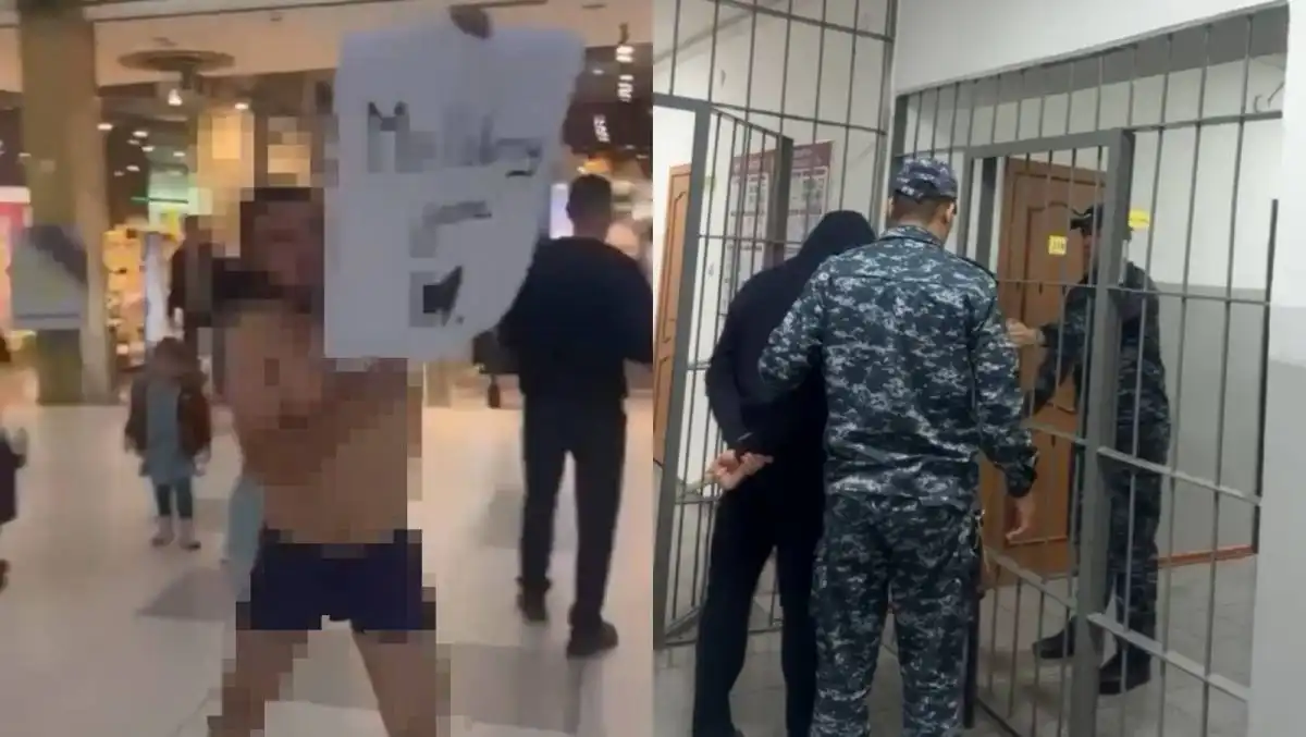 Астанчанин устроил акцию в ТРЦ в нижнем белье и получил 15 суток ареста
