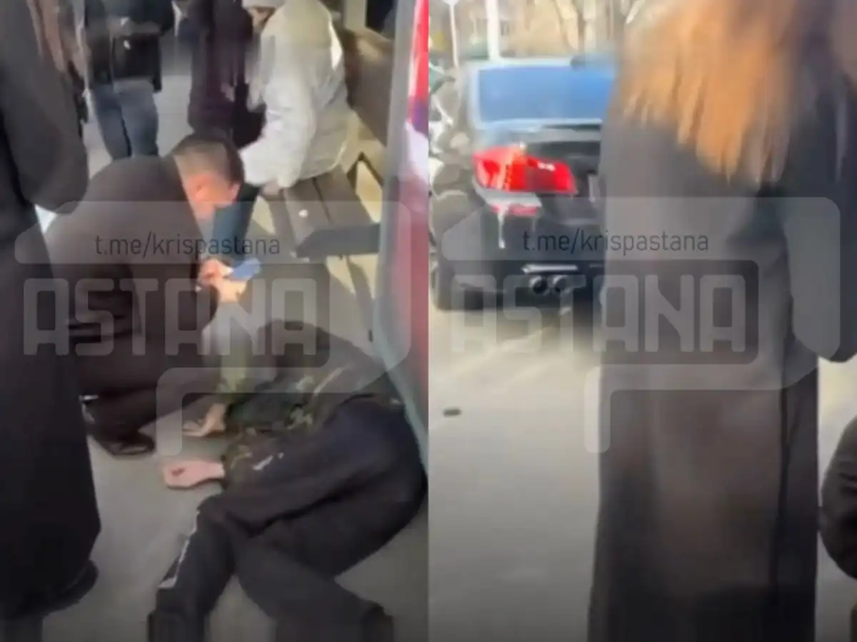 В Алматы BMW наехал на людей на автобусной остановке, есть пострадавшие