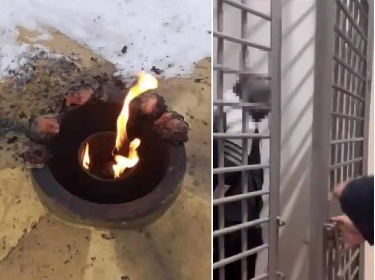 Арестован вандал, жаривший курицу на Вечном огне в Риддере