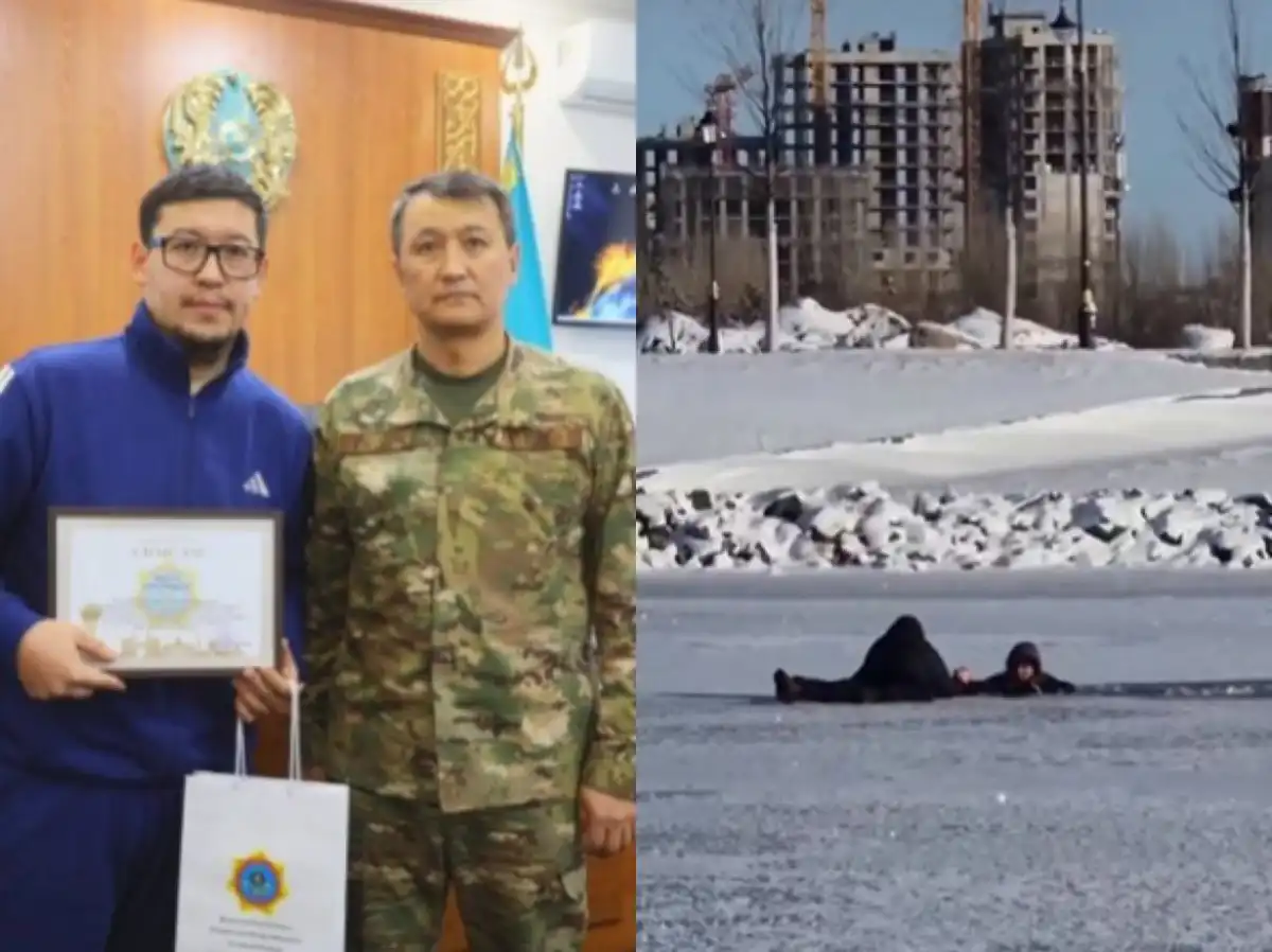 Астанчанина наградили за спасение провалившегося под лёд человека