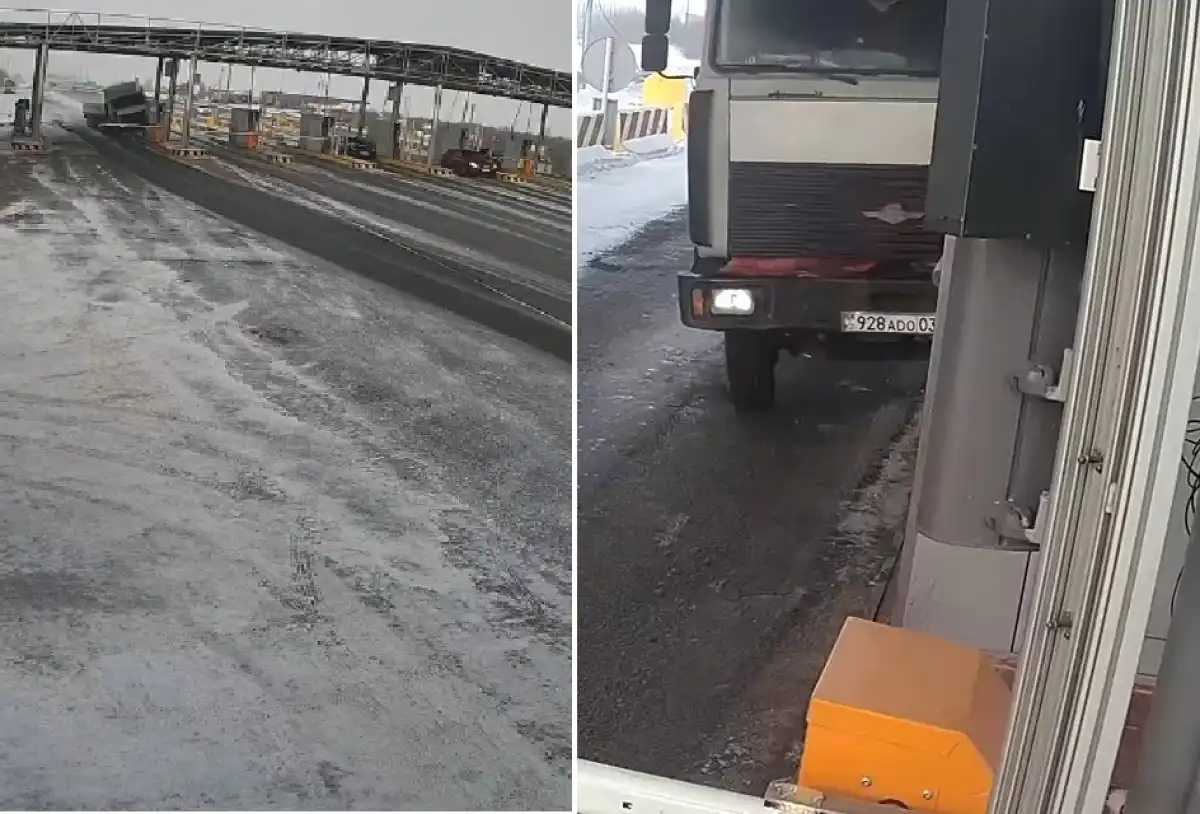 Грузовик без тормозов налетел на пункт оплаты на трассе Астана – Петропавловск (ВИДЕО)