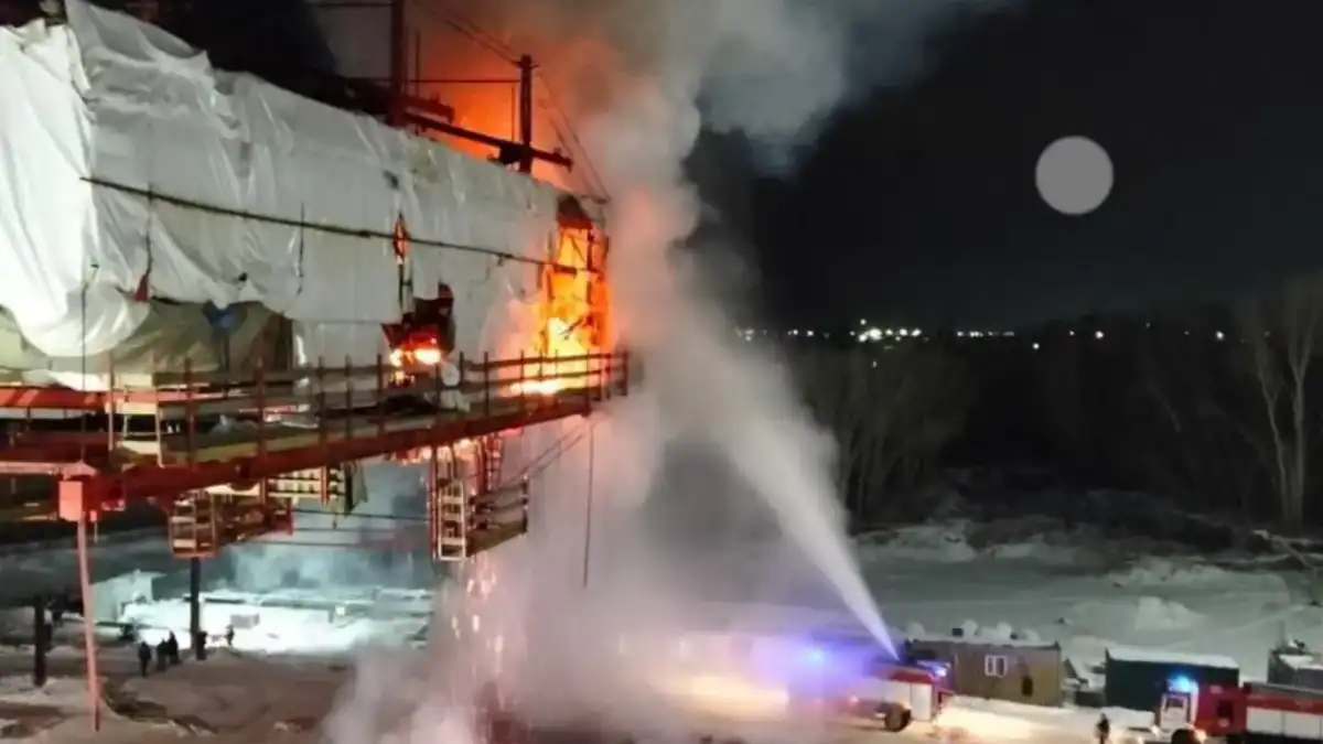 Строящийся мост повторно горел в Павлодаре