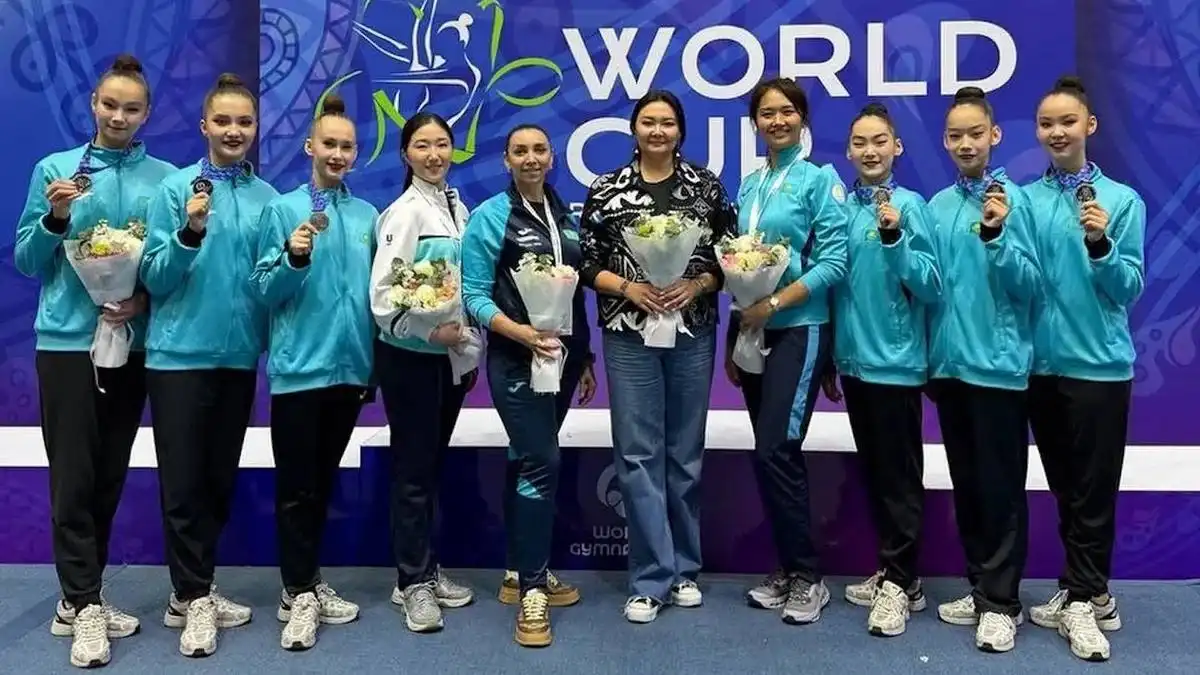 Сборная Казахстана по художественной гимнастике завоеаала серебро Кубка мира