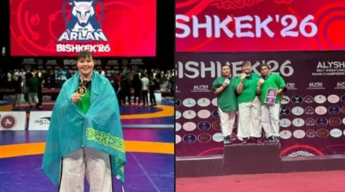 Инспектор СОБР из РК завоевала золото на турнире по поясной борьбе в Бишкеке
