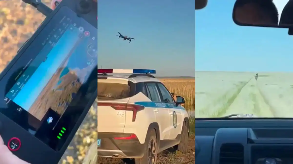 Полицейский дрон помог найти мужчину, заблудившегося в степях Улытау
