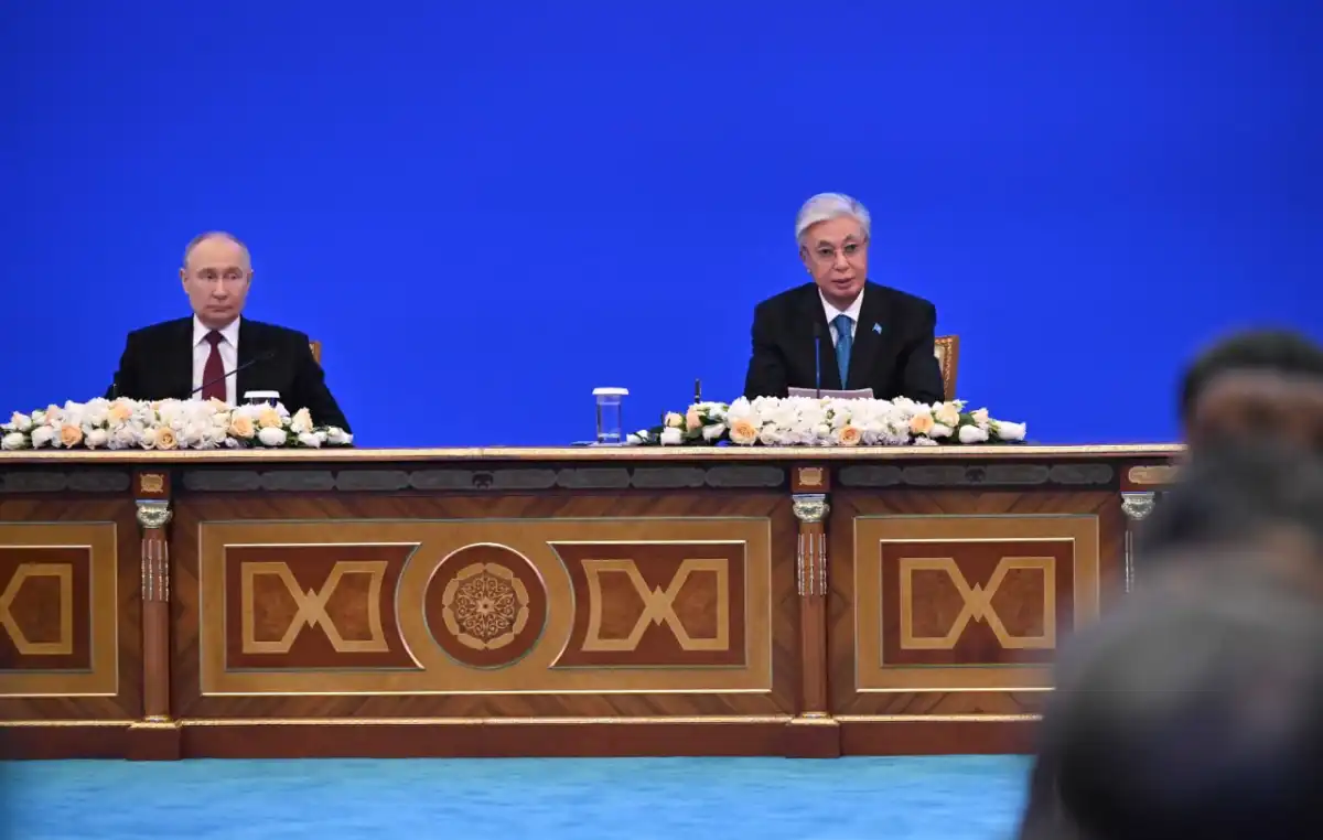 Президенты Казахстана и России провели брифинг для представителей СМИ