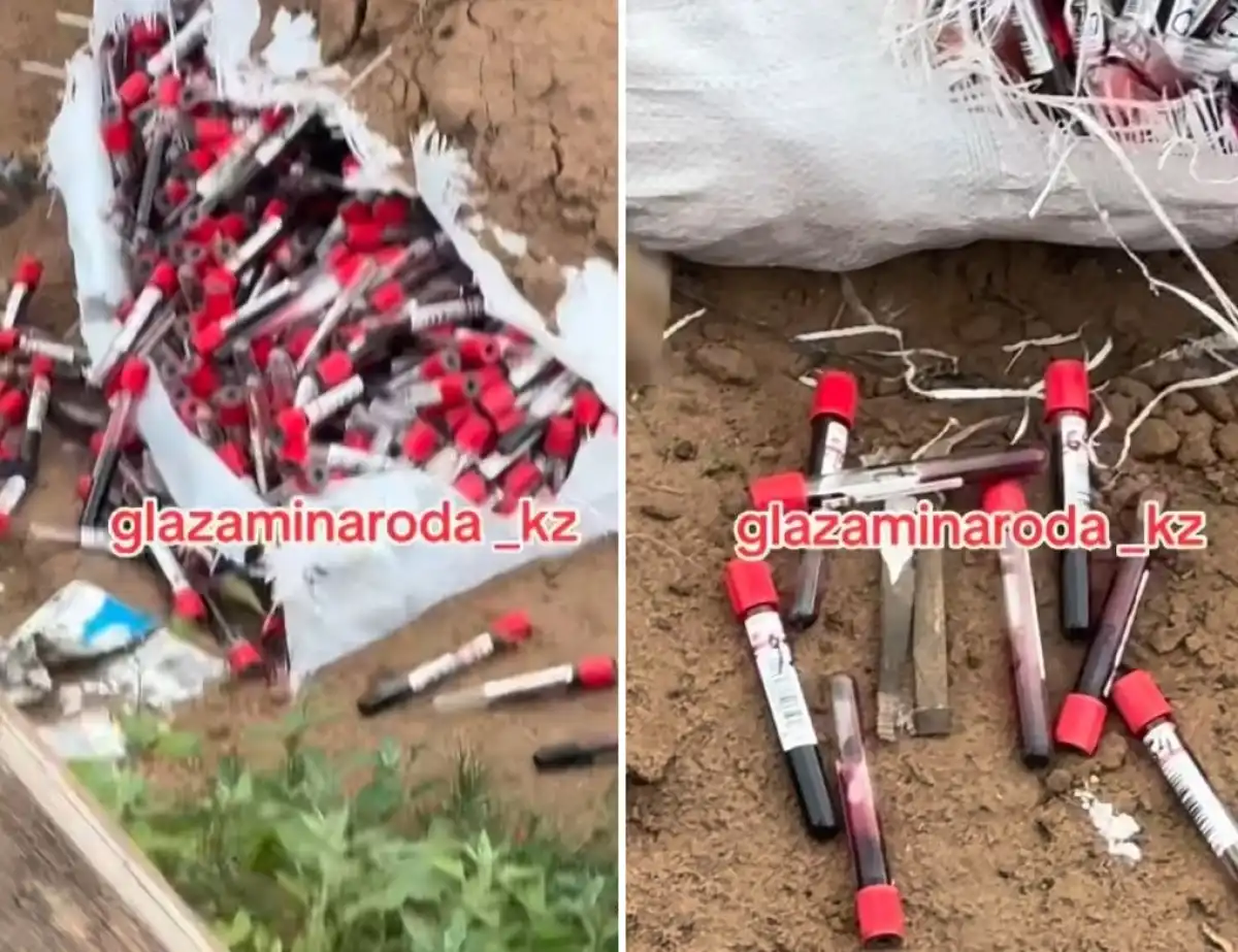 144 кг пробирок с кровью и шприцев выбросили на обычную свалку в ЗКО
