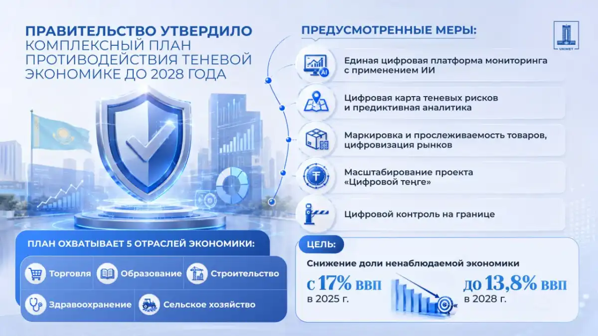 В Казахстане утвержден план по противодействию теневой экономике до 2028 года