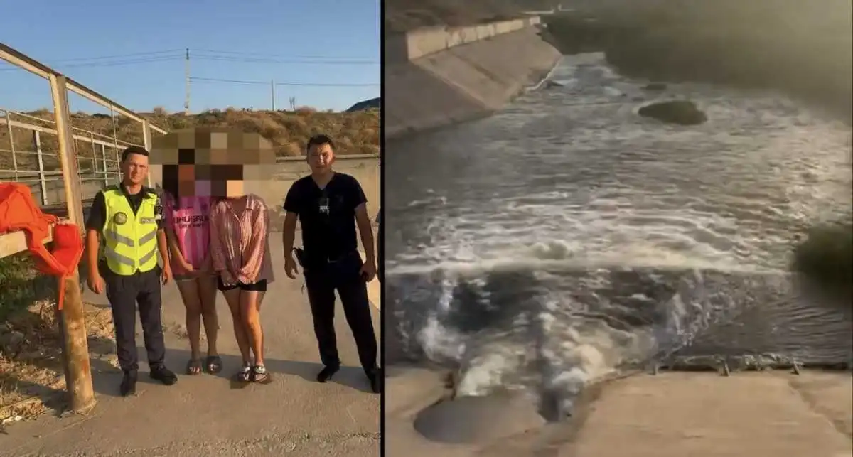 Двух девушек едва не унесло течением в Шымкенте - ВИДЕО