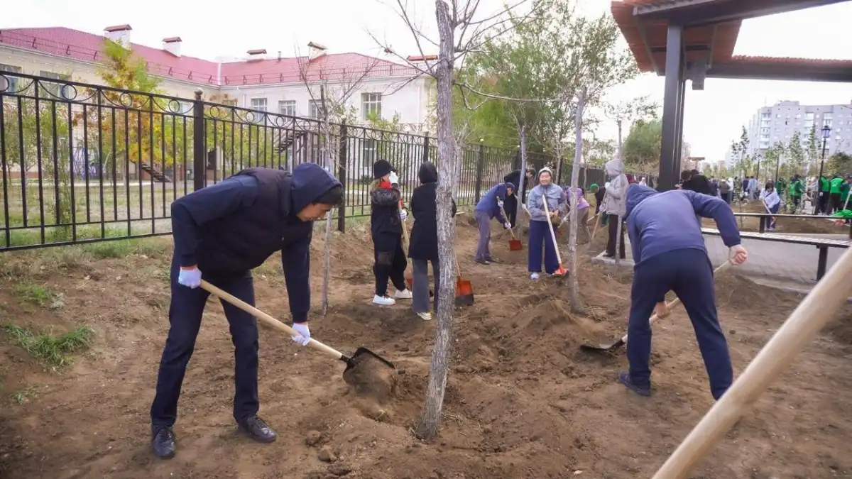 250 деревьев высадили на новой аллее в столице